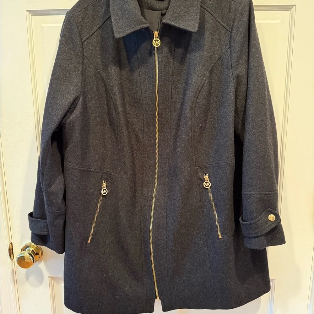 MICHAEL KORS WOMANS CHARCOAL GRAY COAT SIZE 18W - Picture 1 of 16